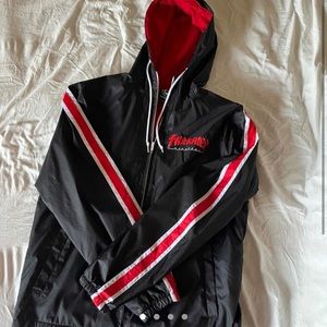 Thrasher flece lined nylon jacket